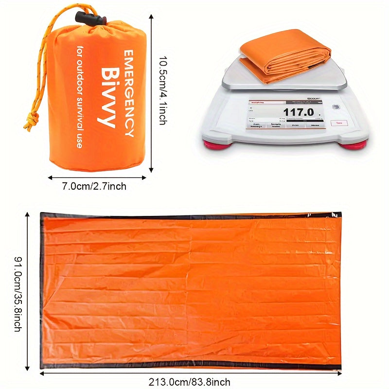 1/2/4pcs Emergency Survival Sleeping Bag - Heavy-Duty High Quality Warm Winter Blanket, Lightweight Compact Outdoor Bed for Hiking,, for Use - Reusable Emergency Shelter with (1/2/4pcs) Whistle
