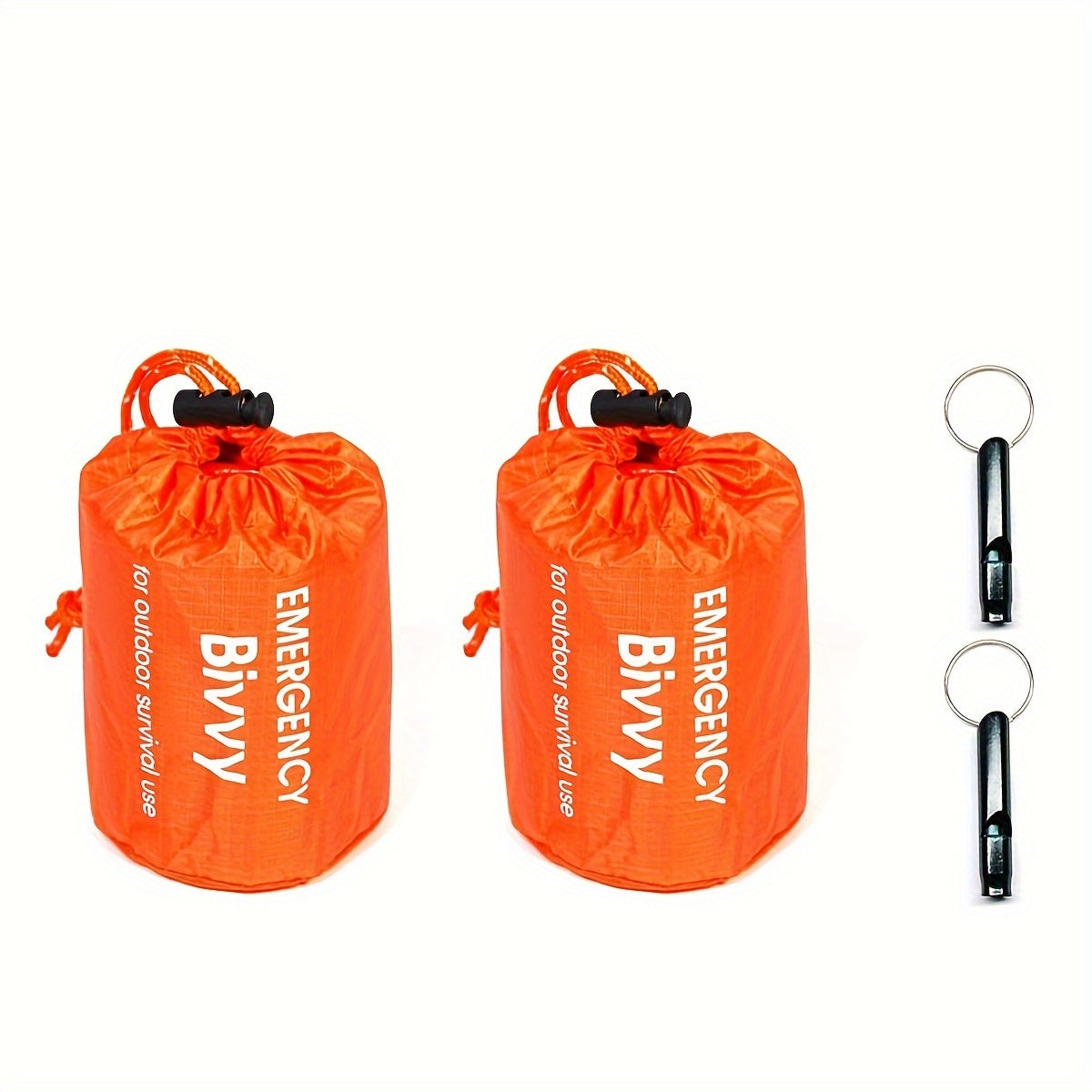 1/2/4pcs Emergency Survival Sleeping Bag - Heavy-Duty High Quality Warm Winter Blanket, Lightweight Compact Outdoor Bed for Hiking,, for Use - Reusable Emergency Shelter with (1/2/4pcs) Whistle