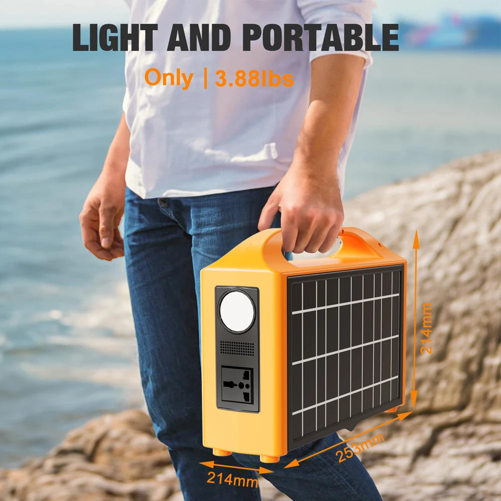 Gaiaray Portable Power Station 100W 220V 110V Power Supply Solar Generator Outdoor Power LED With Solar Panel For Camping Travel