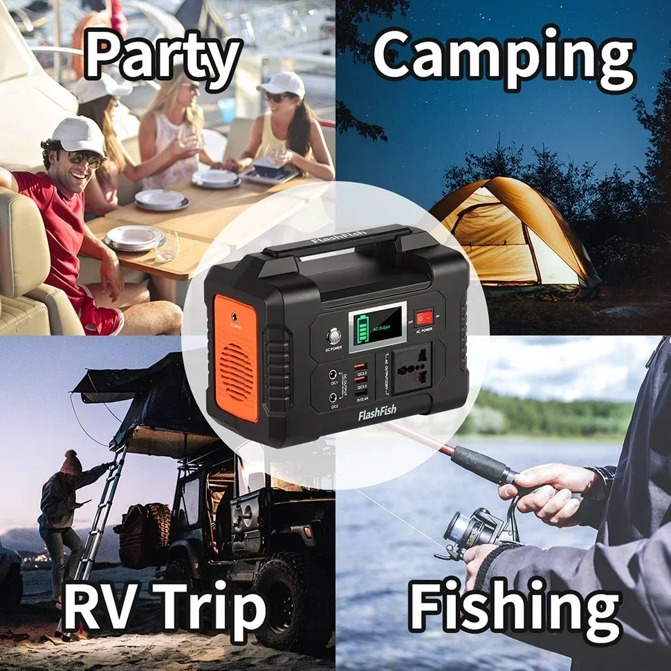 151Wh Solar Generator AC 200W Portable Power Station with18V 60W Foldable Solar Panel Battery Complete Kit Set System Camping