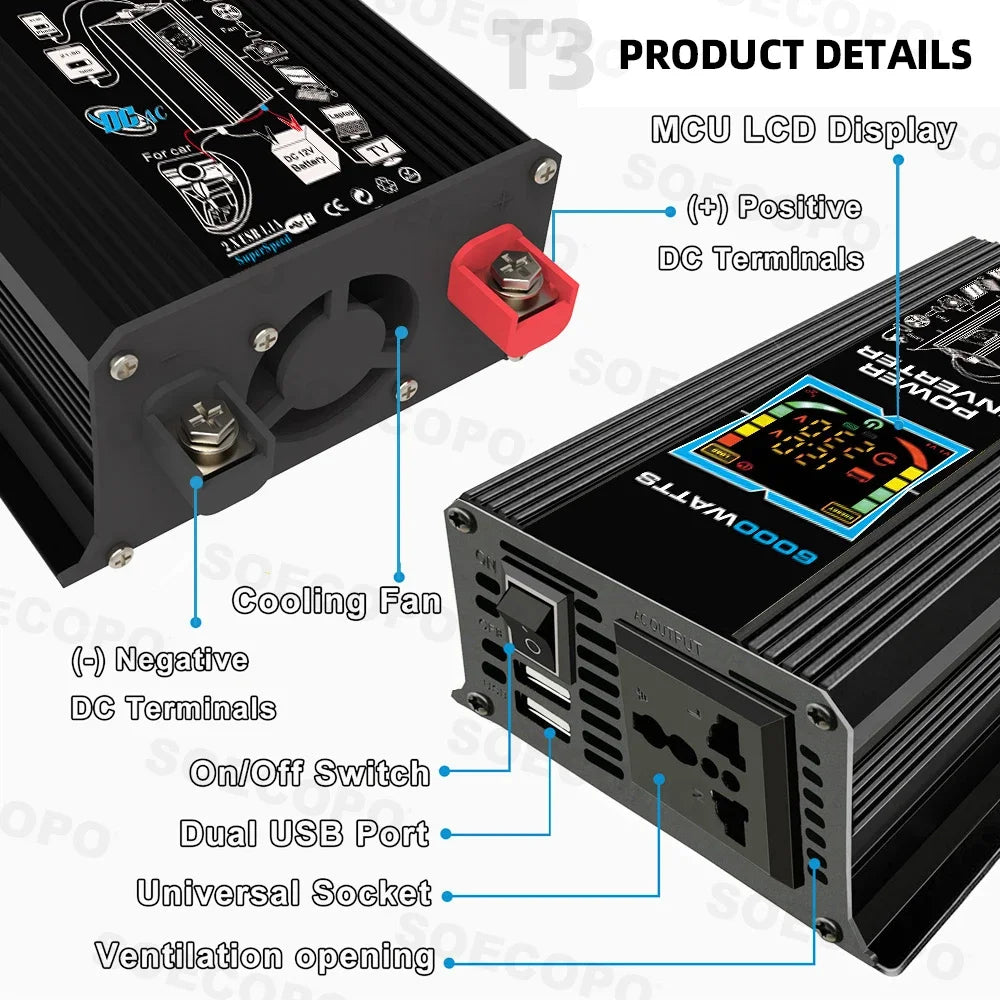 6000W Solar Generator 500W Panel 12V DC to 220V110V Inverter 100A Controller Off-Grid System for RV Camping CE RoHS