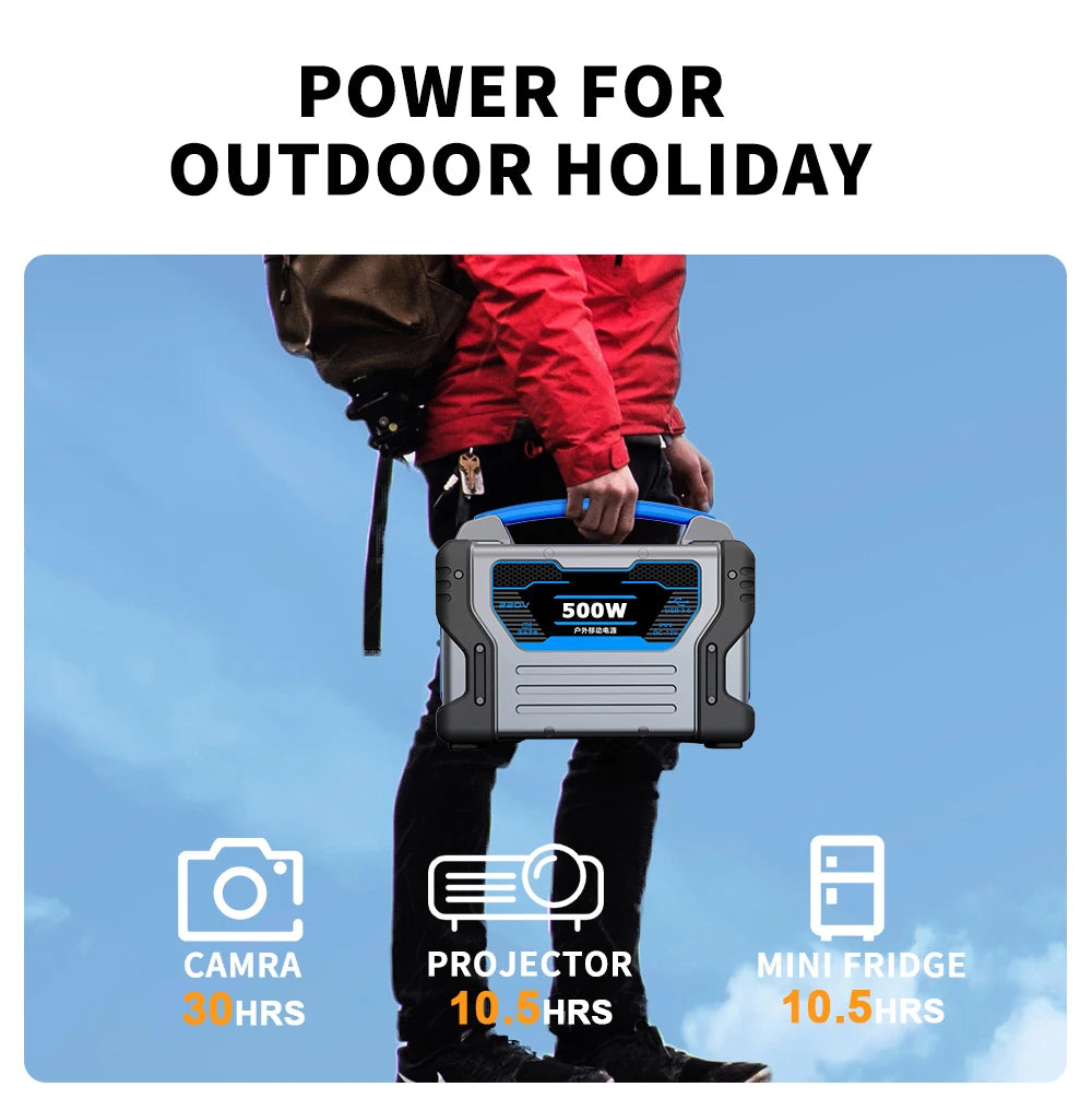 300w Sharing Portable Battery Power Station Solar Generator Outdoor Camping Electric Car Fan Mobile Phone