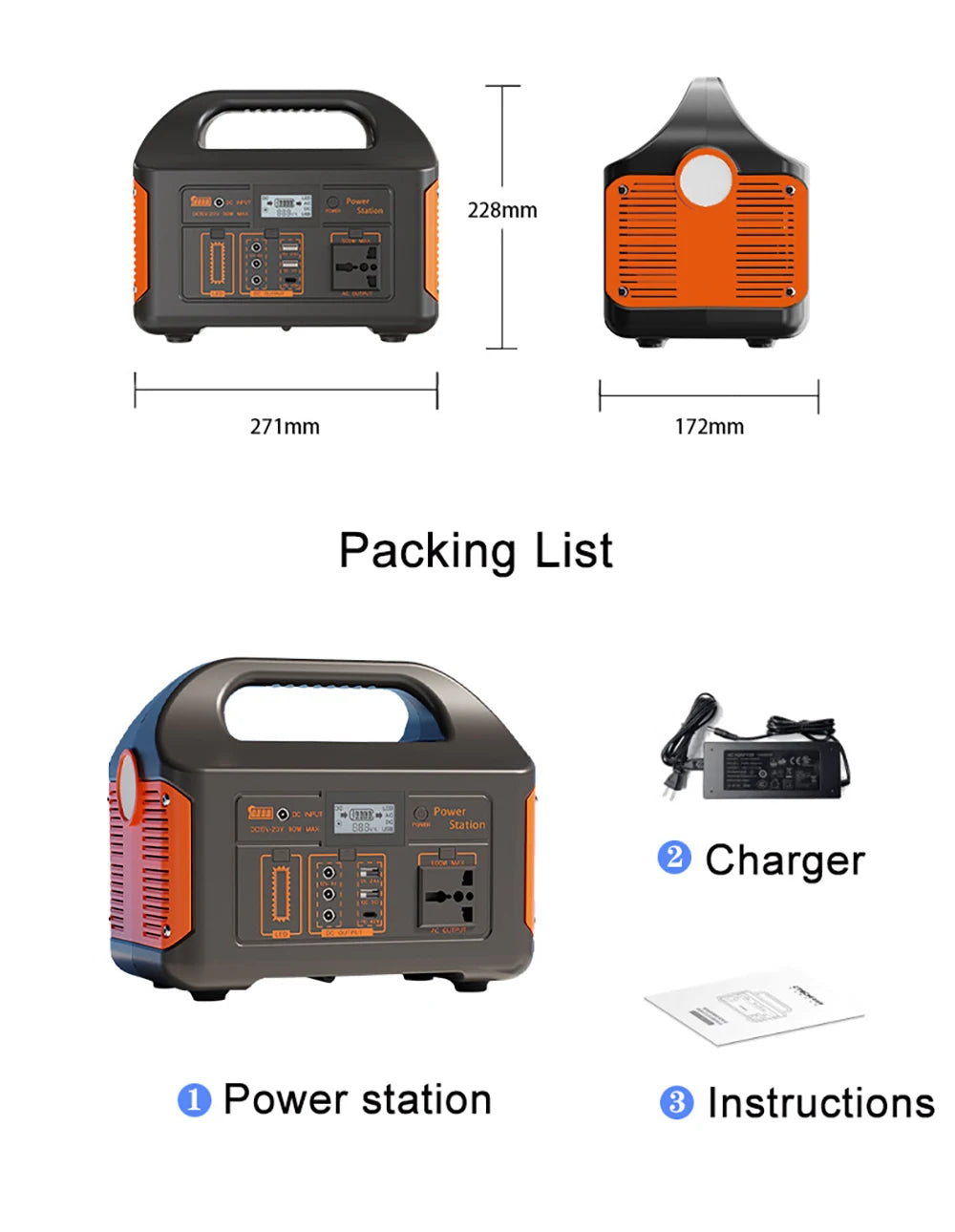 Gaiaray 100W 300W 500W Portable Power Station 461Wh Solar Generator 110V 220V Charging Station Emergency Power Plant for Camping