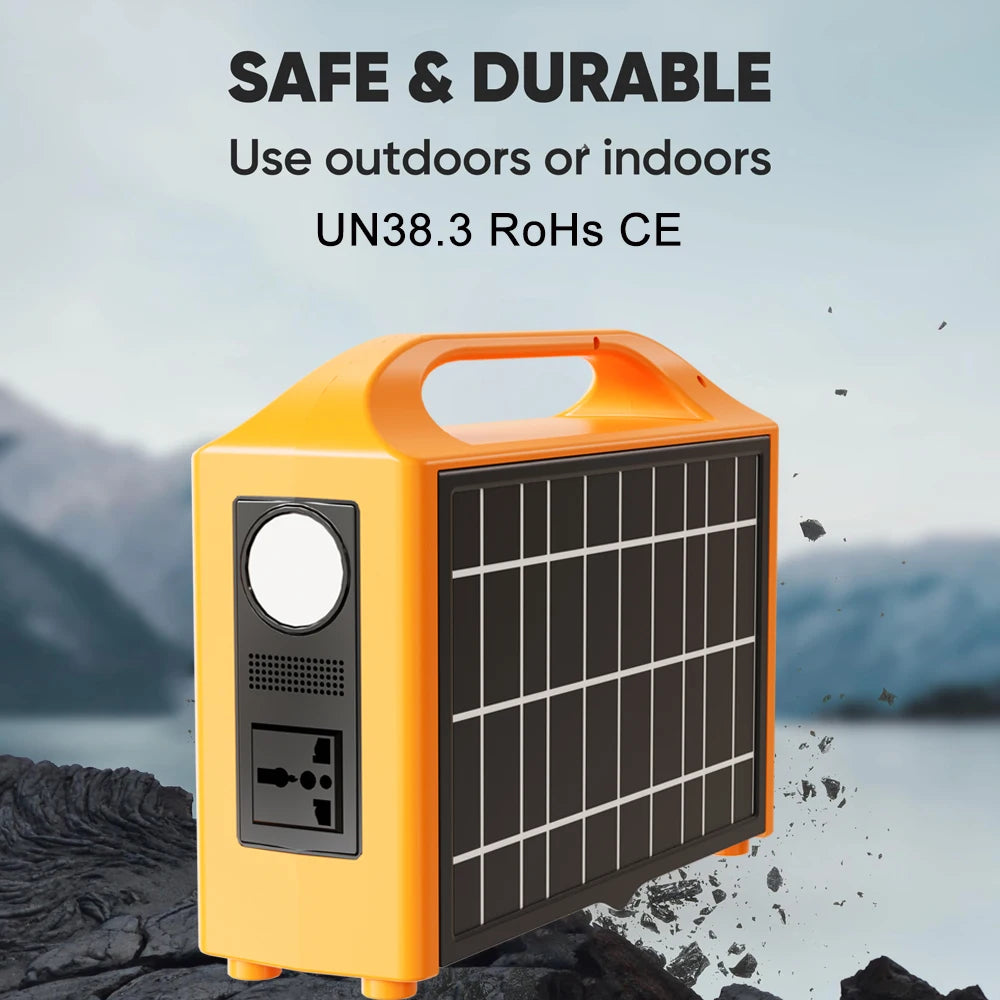 Gaiaray Portable Power Station 100W 220V 110V Power Supply Solar Generator Outdoor Power LED With Solar Panel For Camping Travel
