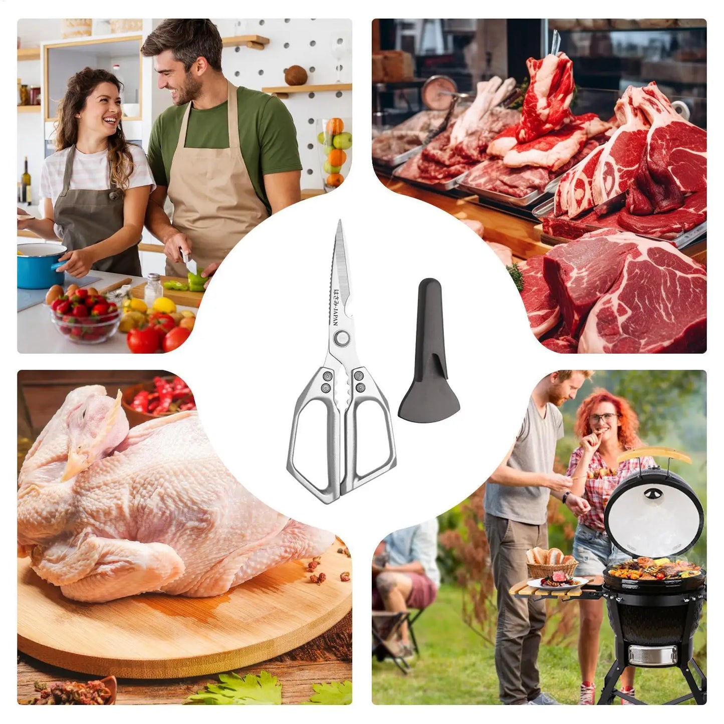 Kitchen Shears For Food All Purpose Kitchen Scissors Stainless Steel Cooking Shears Dishwasher Safe For Poultry Fish Chicken