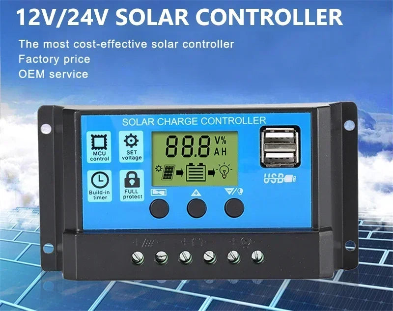 300W 12V Solar Panel Kit Complete Polycrystalline USB Power Portable Outdoor Rechargeable Solar Cell Solar Generator for Home