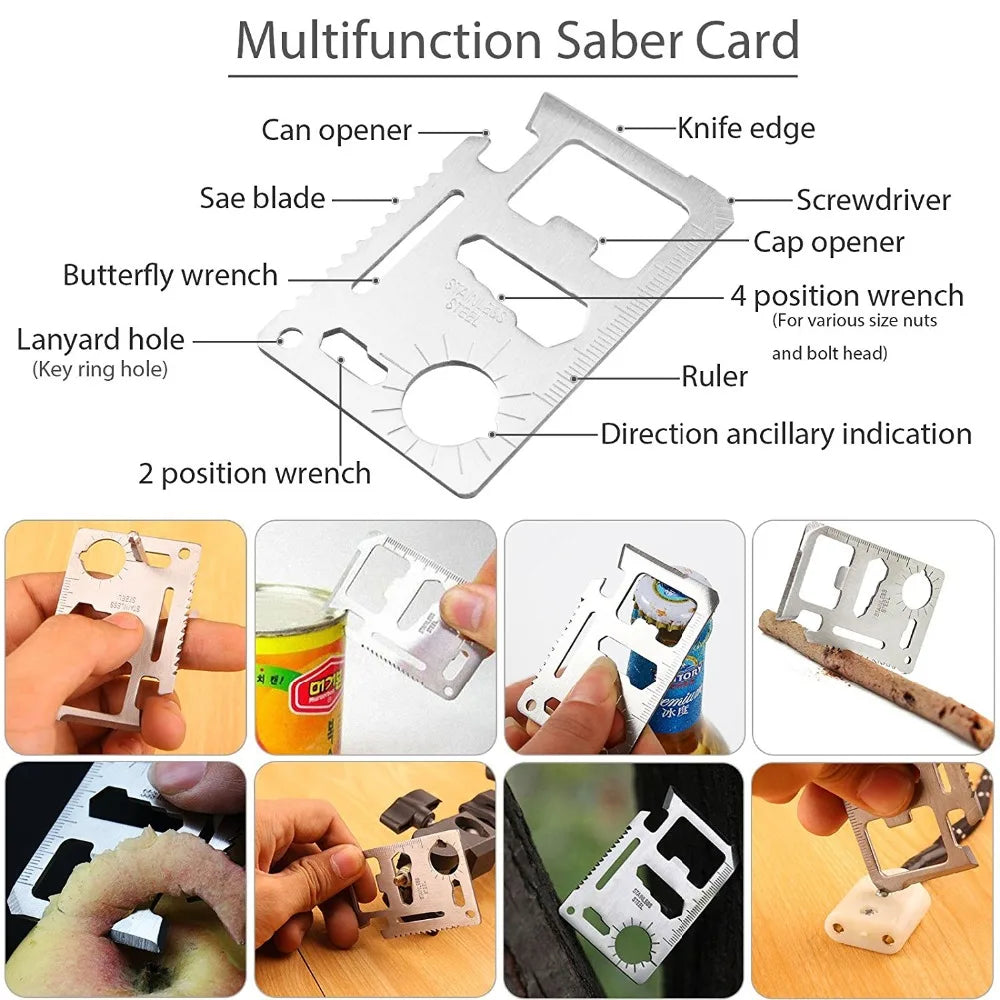 Car Survival First Aid Kit With window breaker Portable Outdoor Emergency  Survival Kit Gear Camping Hiking Equipment