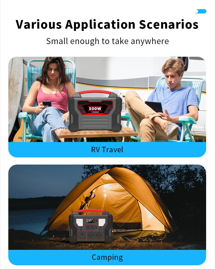 300w Sharing Portable Battery Power Station Solar Generator Outdoor Camping Electric Car Fan Mobile Phone