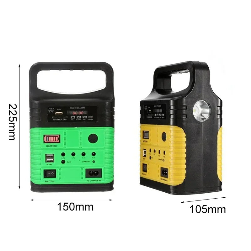 Portable Camping Solar Power Generator System Solar Panels + Radio + 3 Light Bulbs + Remote Control Outdoor Emergency Supply