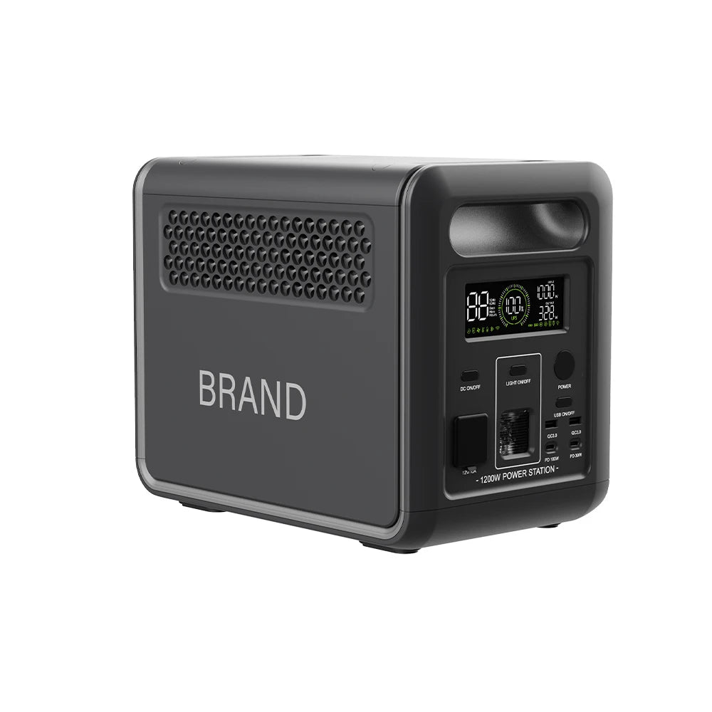1200W Surge 2400W Portable Power Station Solar Generator Home Backup Outdoor Camping  Supply Battery  with UPS Fast Charging
