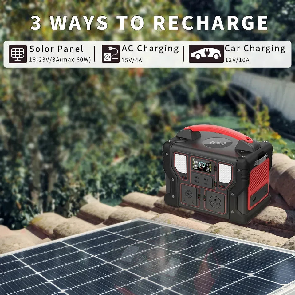 300w Sharing Portable Battery Power Station Solar Generator Outdoor Camping Electric Car Fan Mobile Phone