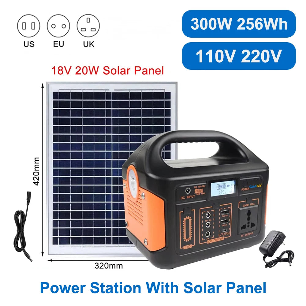 Gaiaray 100W 300W 500W Portable Power Station 461Wh Solar Generator 110V 220V Charging Station Emergency Power Plant for Camping