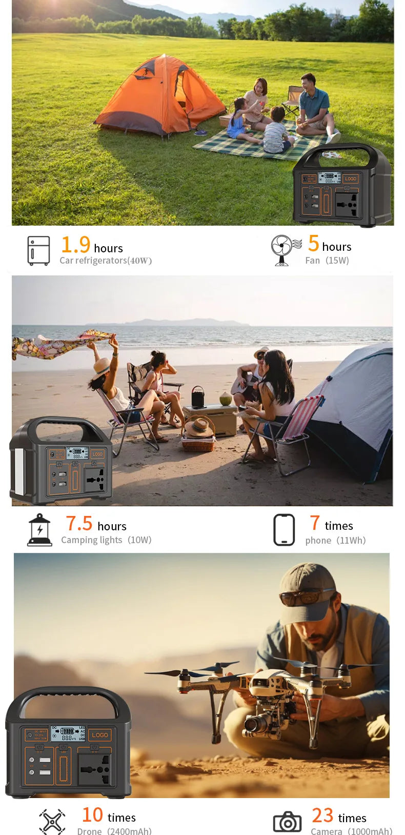 100W 24000mAh Portable Solar Power Station 110/220V Solar Generator Outdoor Power Supply LiFePO4 For Camping Emergency