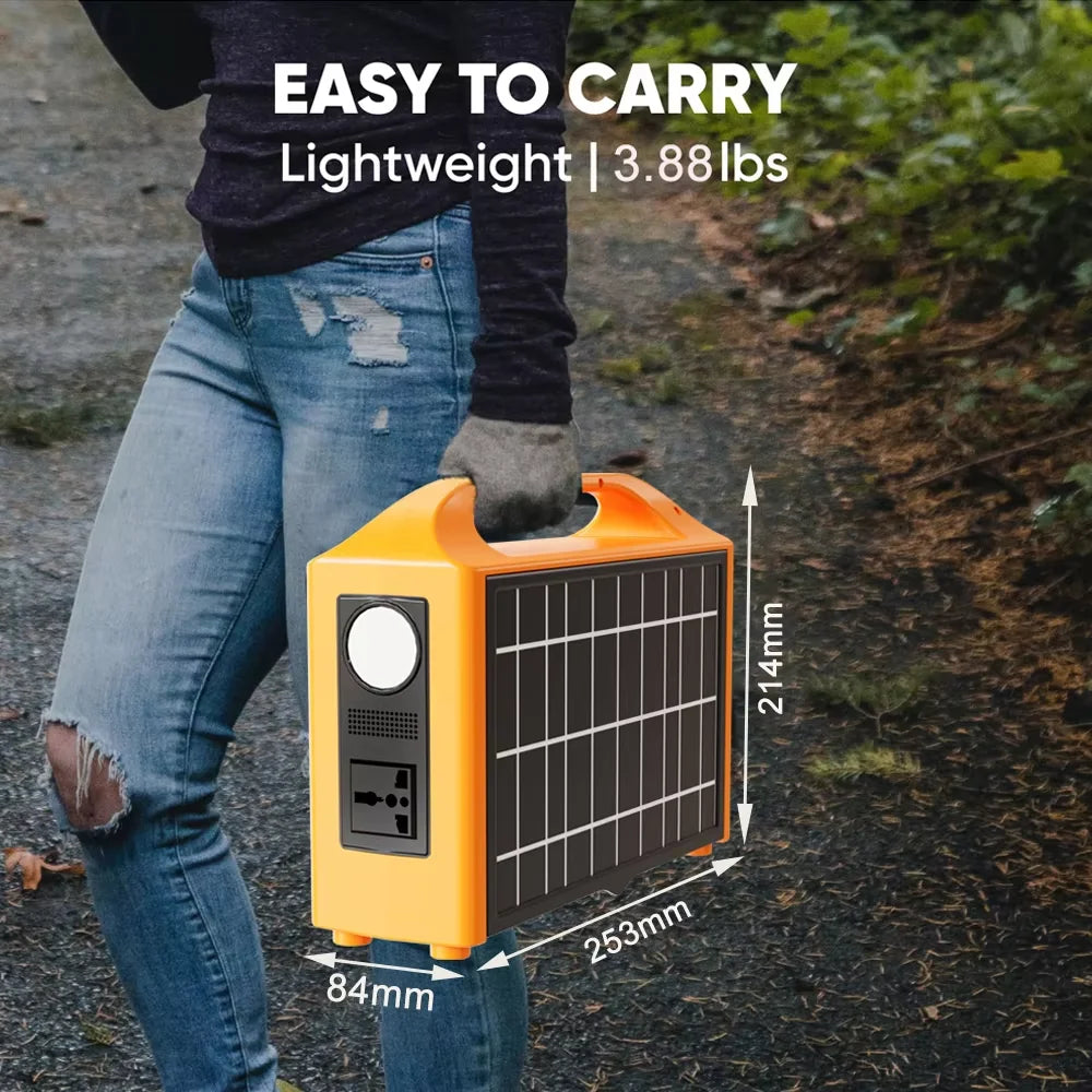 Gaiaray Portable Power Station 100W 220V 110V Power Supply Solar Generator Outdoor Power LED With Solar Panel For Camping Travel