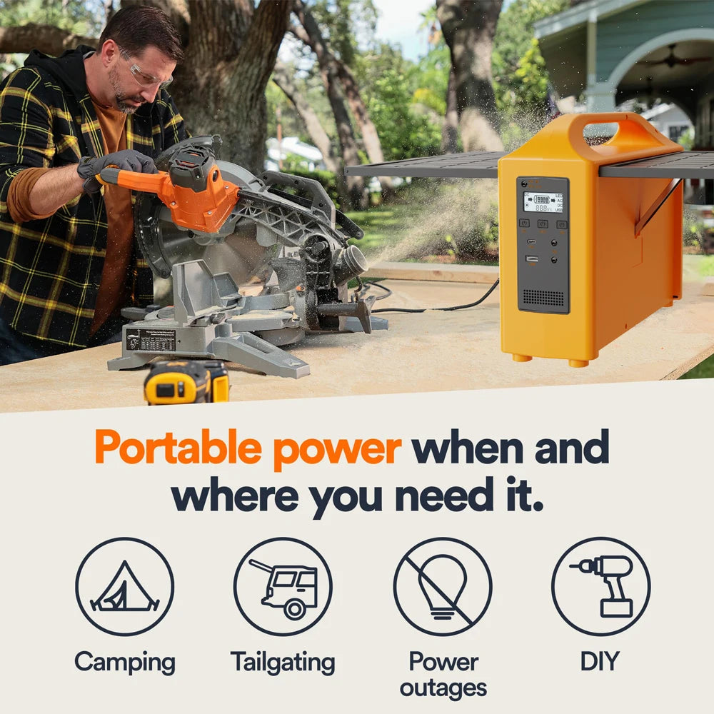 Gaiaray Portable Power Station 100W 220V 110V Power Supply Solar Generator Outdoor Power LED With Solar Panel For Camping Travel