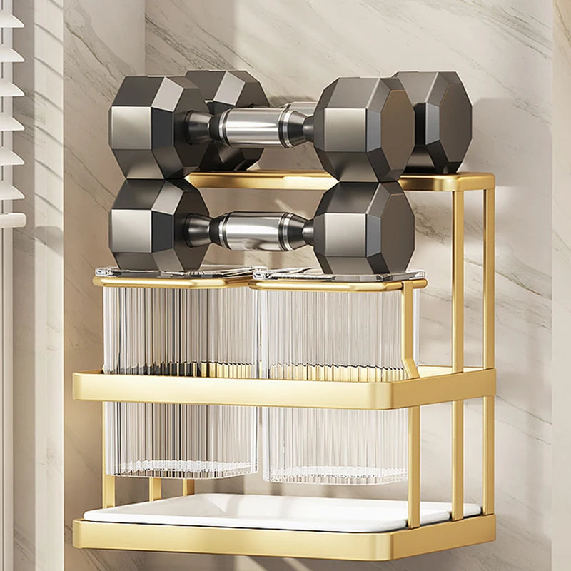Kitchen Organizer Stand with Knife Holder & Drain Basket, 2-Tier Utensil Storage for Forks Spoons Chopsticks