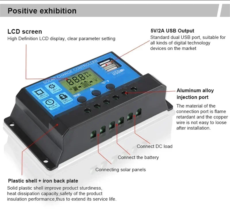 300W 12V Solar Panel Kit Complete Polycrystalline USB Power Portable Outdoor Rechargeable Solar Cell Solar Generator for Home