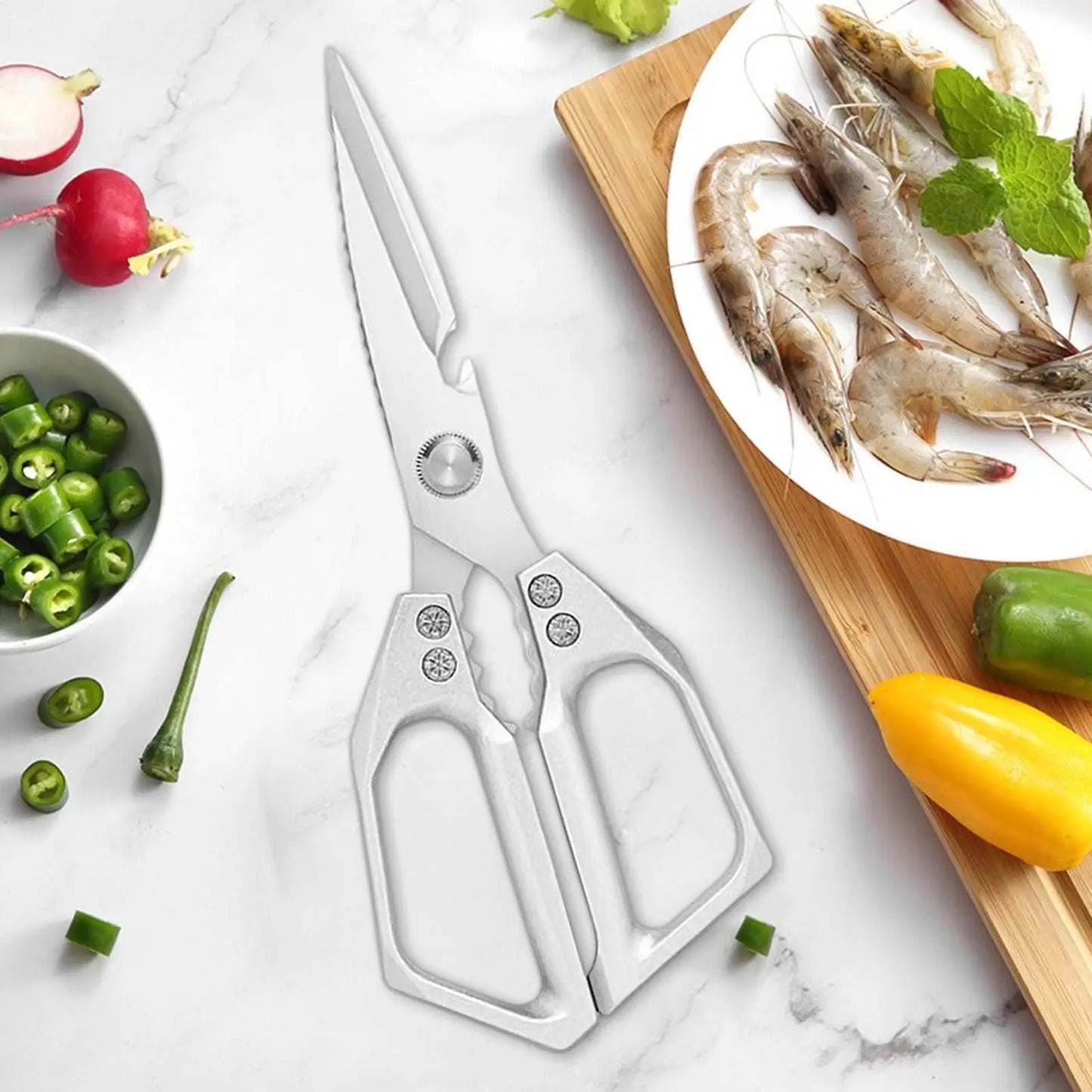 Kitchen Shears For Food All Purpose Kitchen Scissors Stainless Steel Cooking Shears Dishwasher Safe For Poultry Fish Chicken