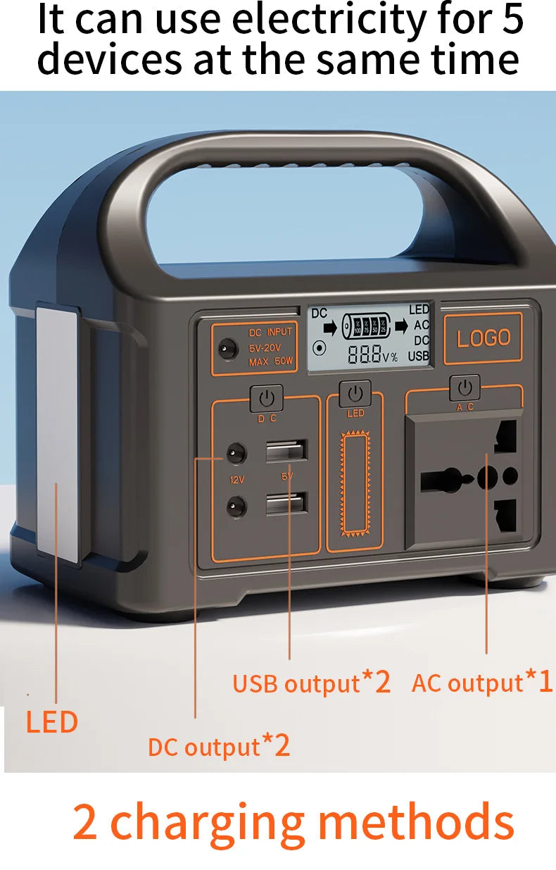 100W 24000mAh Portable Solar Power Station 110/220V Solar Generator Outdoor Power Supply LiFePO4 For Camping Emergency