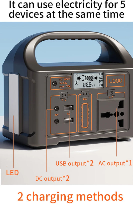 100W 24000mAh Portable Solar Power Station 110/220V Solar Generator Outdoor Power Supply LiFePO4 For Camping Emergency