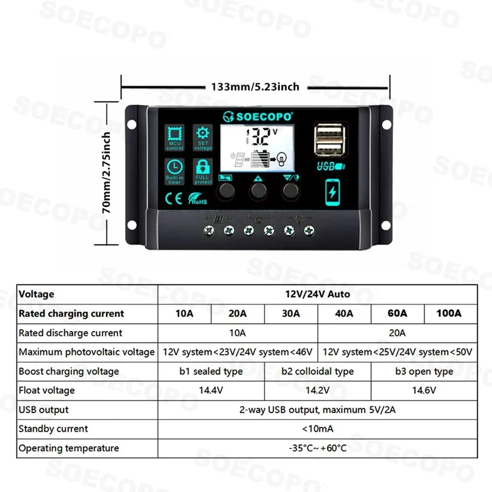 6000W Solar Generator 500W Panel 12V DC to 220V110V Inverter 100A Controller Off-Grid System for RV Camping CE RoHS