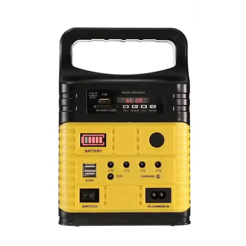 Portable Camping Solar Power Generator System Solar Panels + Radio + 3 Light Bulbs + Remote Control Outdoor Emergency Supply