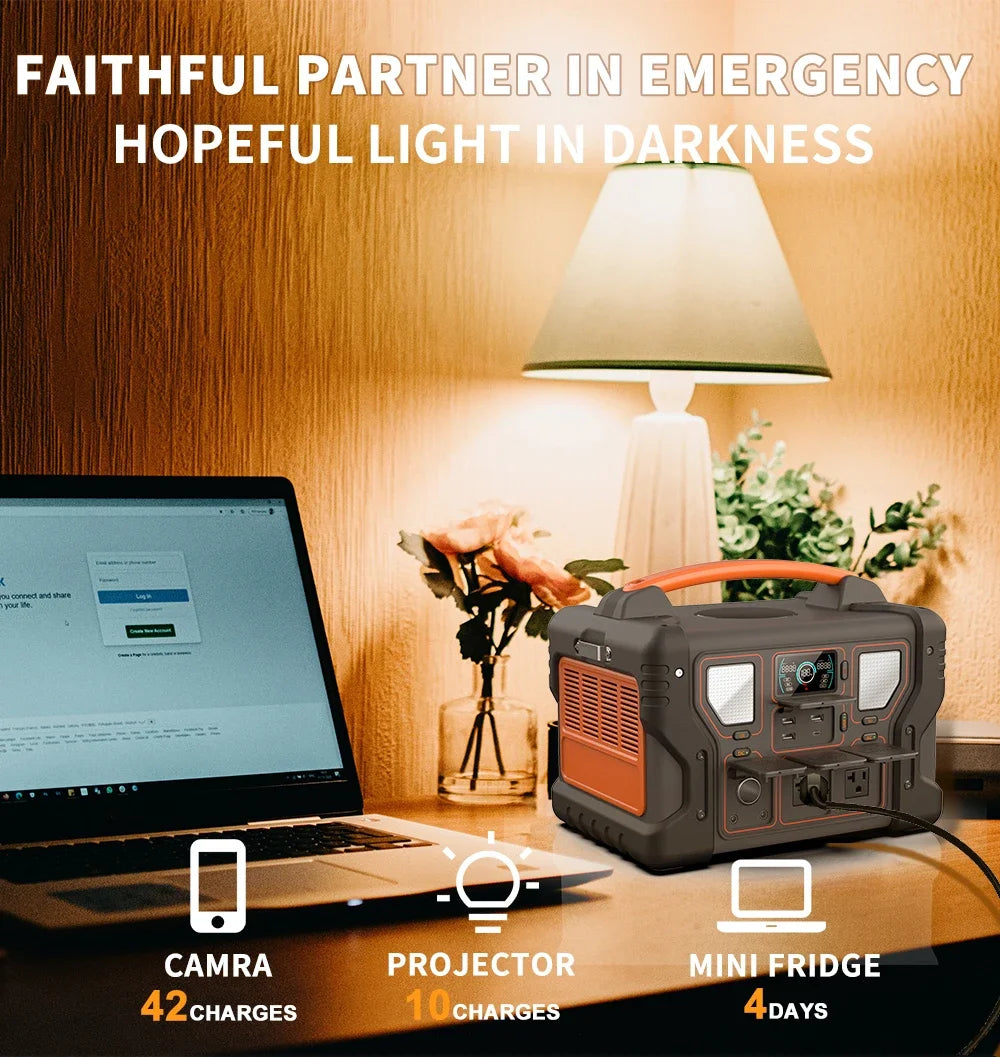 300w Sharing Portable Battery Power Station Solar Generator Outdoor Camping Electric Car Fan Mobile Phone