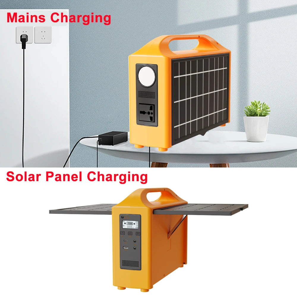 Gaiaray Portable Power Station 100W 220V 110V Power Supply Solar Generator Outdoor Power LED With Solar Panel For Camping Travel