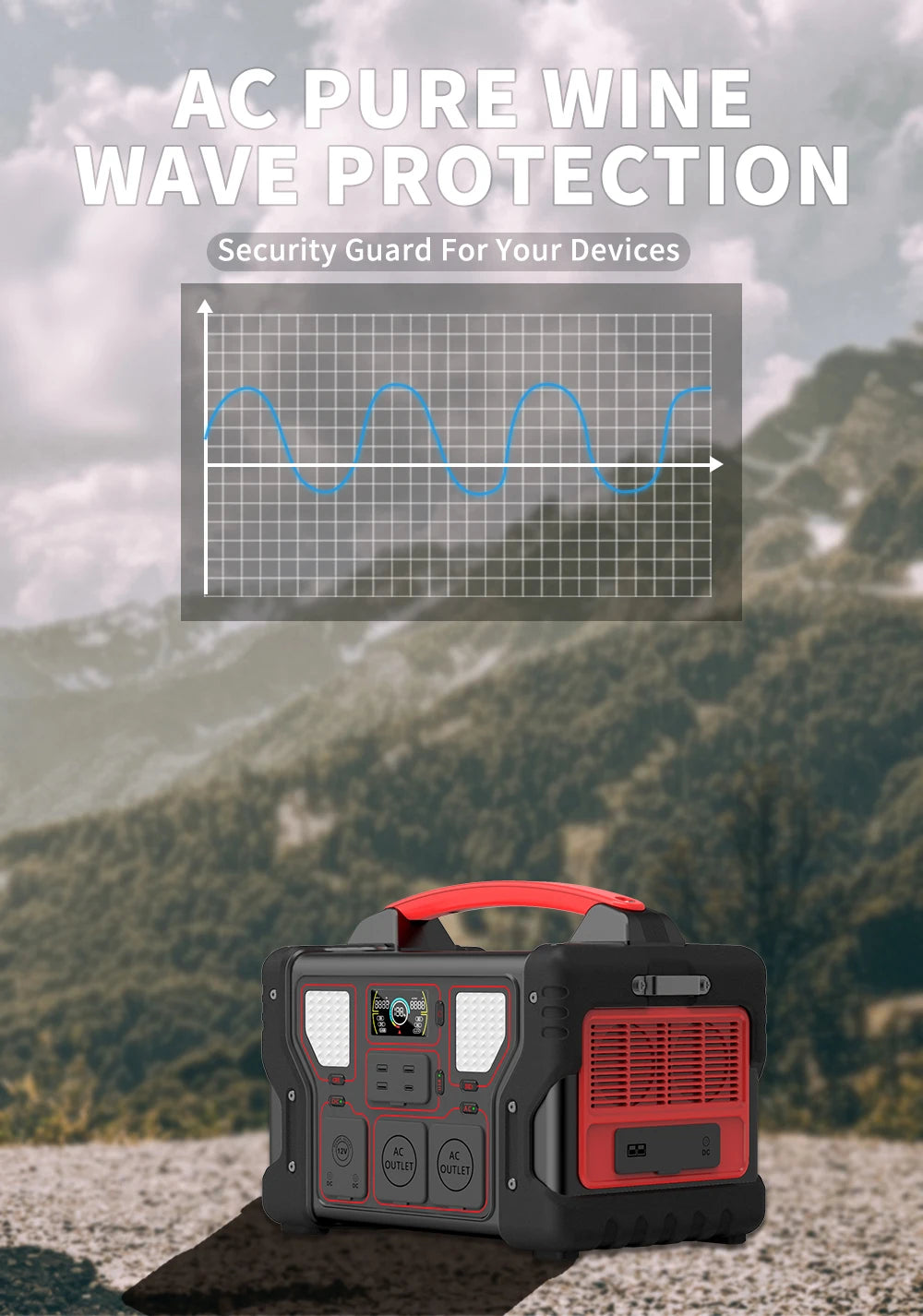 300w Sharing Portable Battery Power Station Solar Generator Outdoor Camping Electric Car Fan Mobile Phone