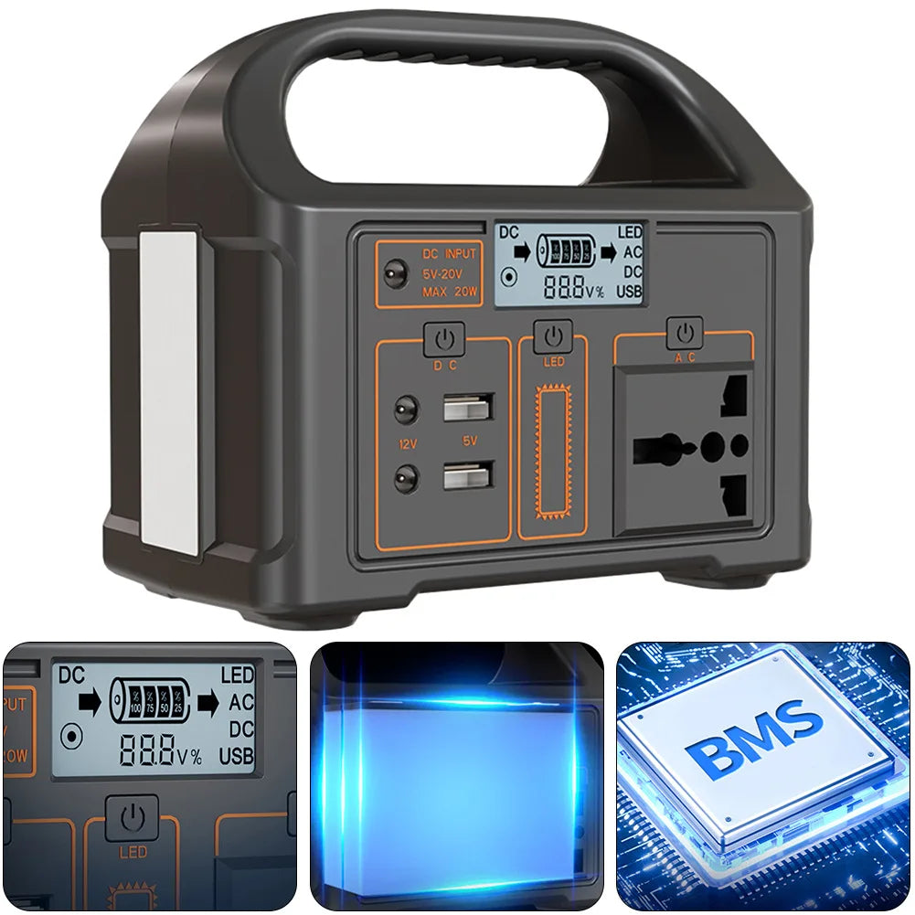 100W 24000mAh Portable Solar Power Station 110/220V Solar Generator Outdoor Power Supply LiFePO4 For Camping Emergency